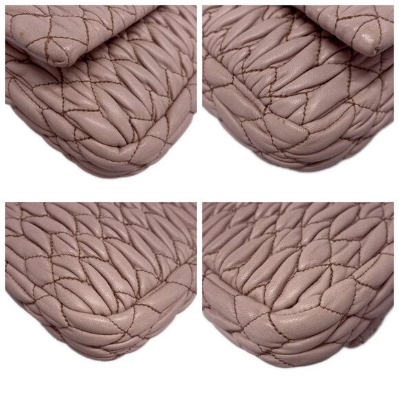 miumiu Miu Crystal/Matelasse Cameo (pink) Leather Shoulder Bag 595-051525 - Picture 6 of 14